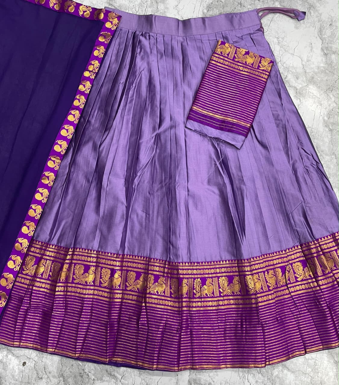 Traditional kanjivaram silk half sarees