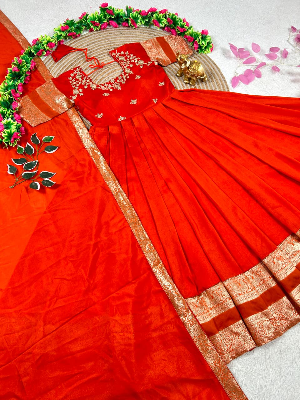 Royal elegance long frock with duppata