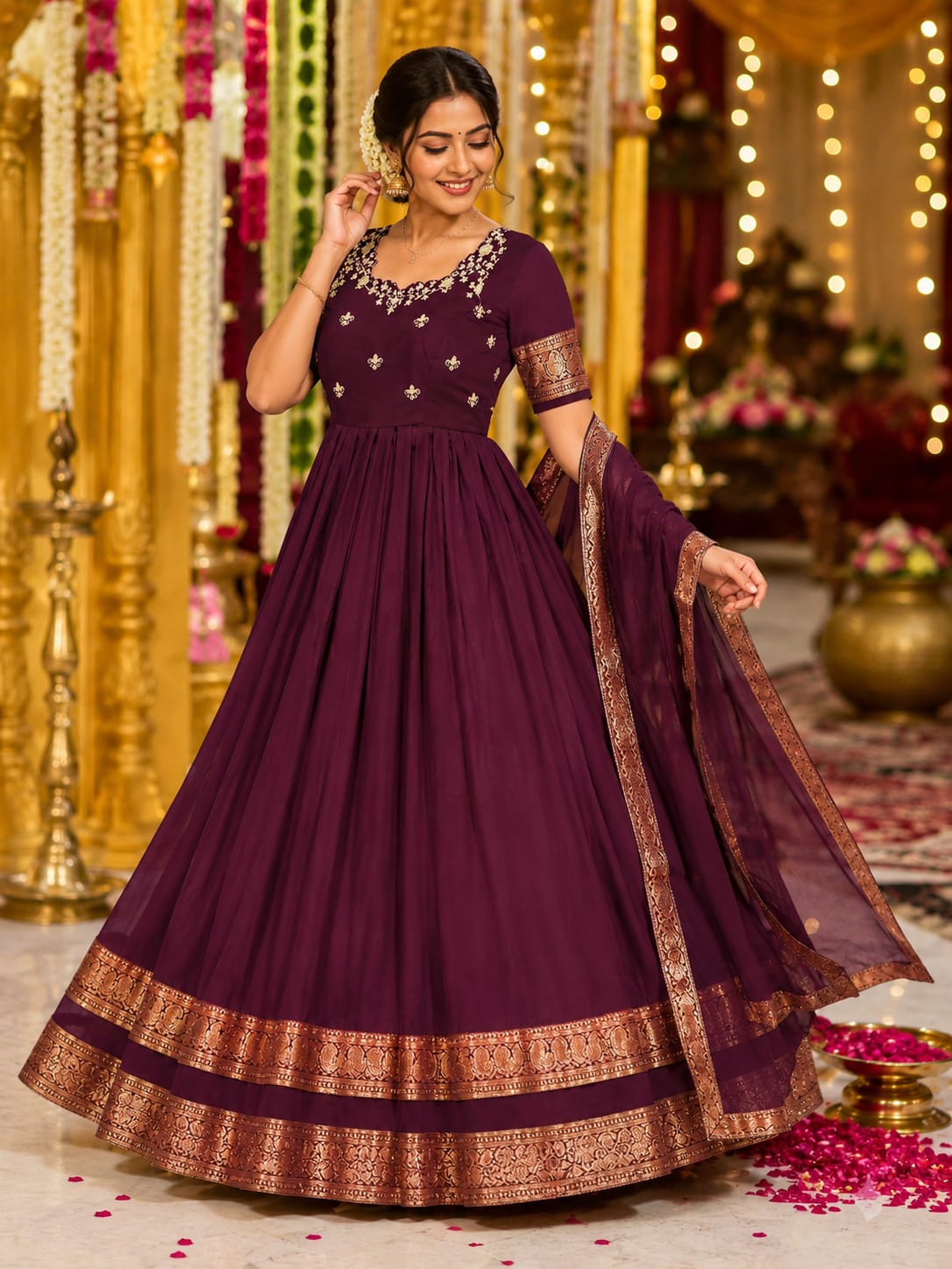 Royal elegance long frock with duppata