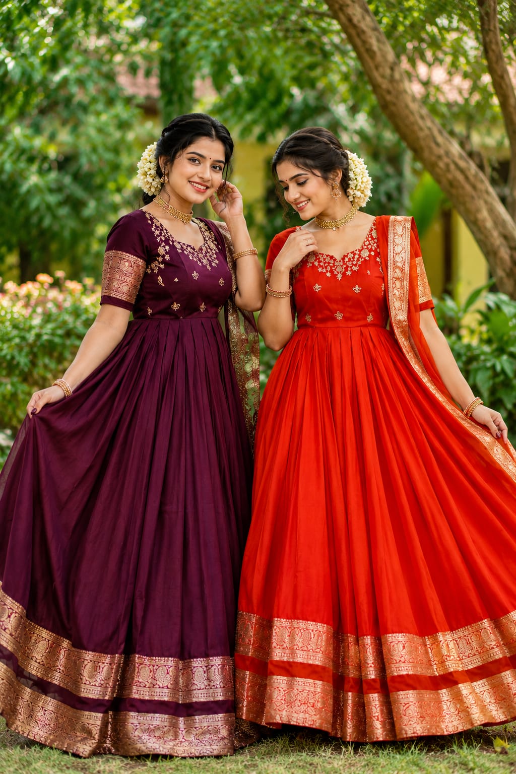 Royal elegance long frock with duppata