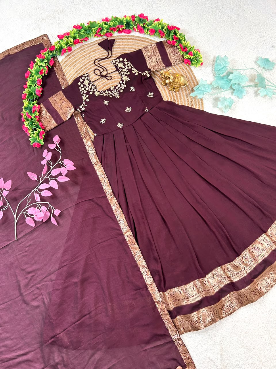 Royal elegance long frock with duppata