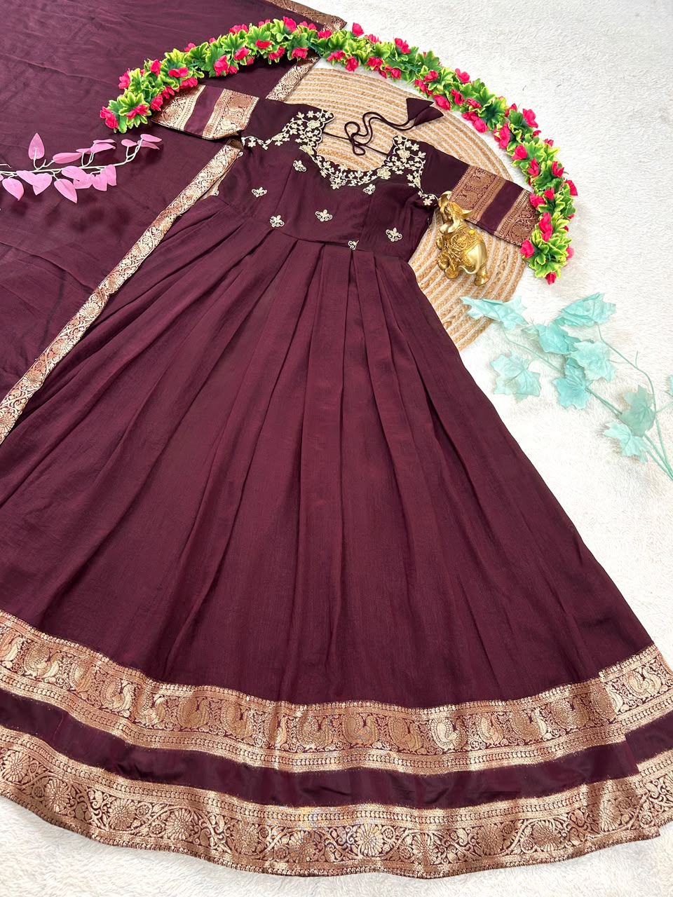 Royal elegance long frock with duppata