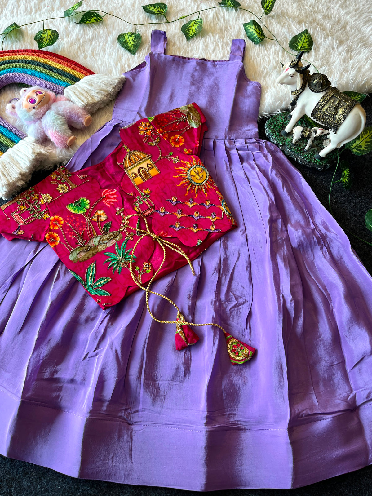 Beautiful  frock with floral jacket