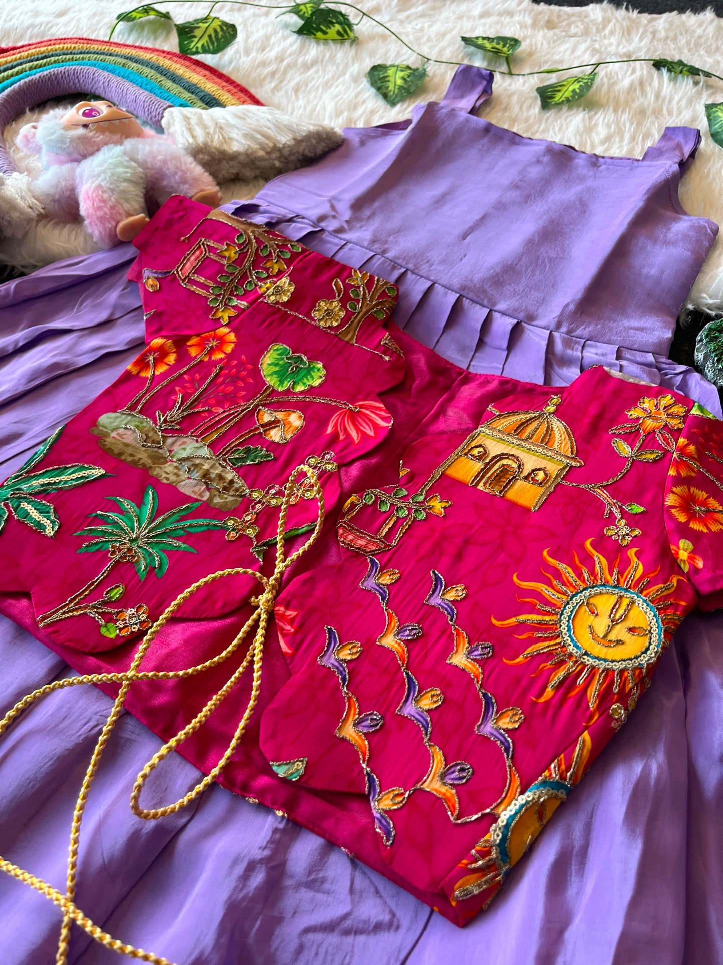 Beautiful  frock with floral jacket