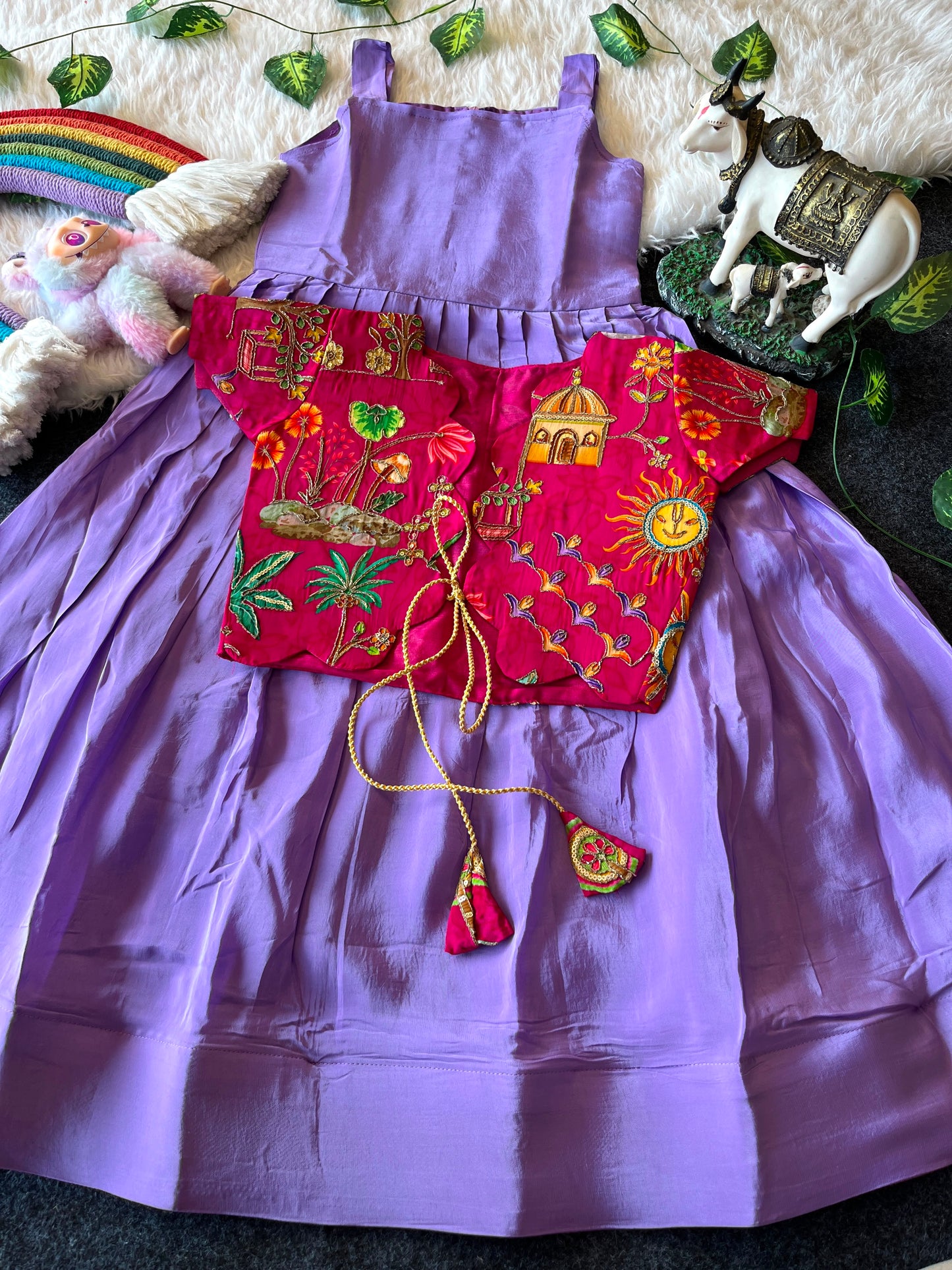 Beautiful  frock with floral jacket