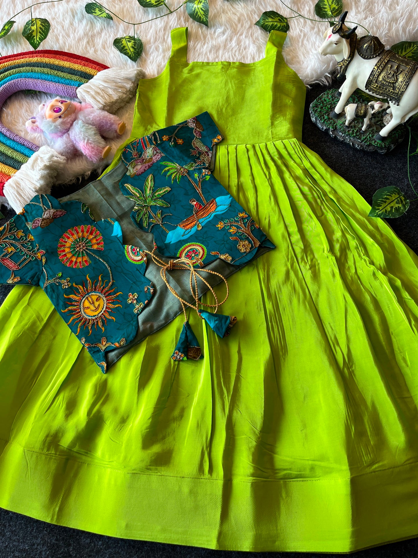 Beautiful  frock with floral jacket