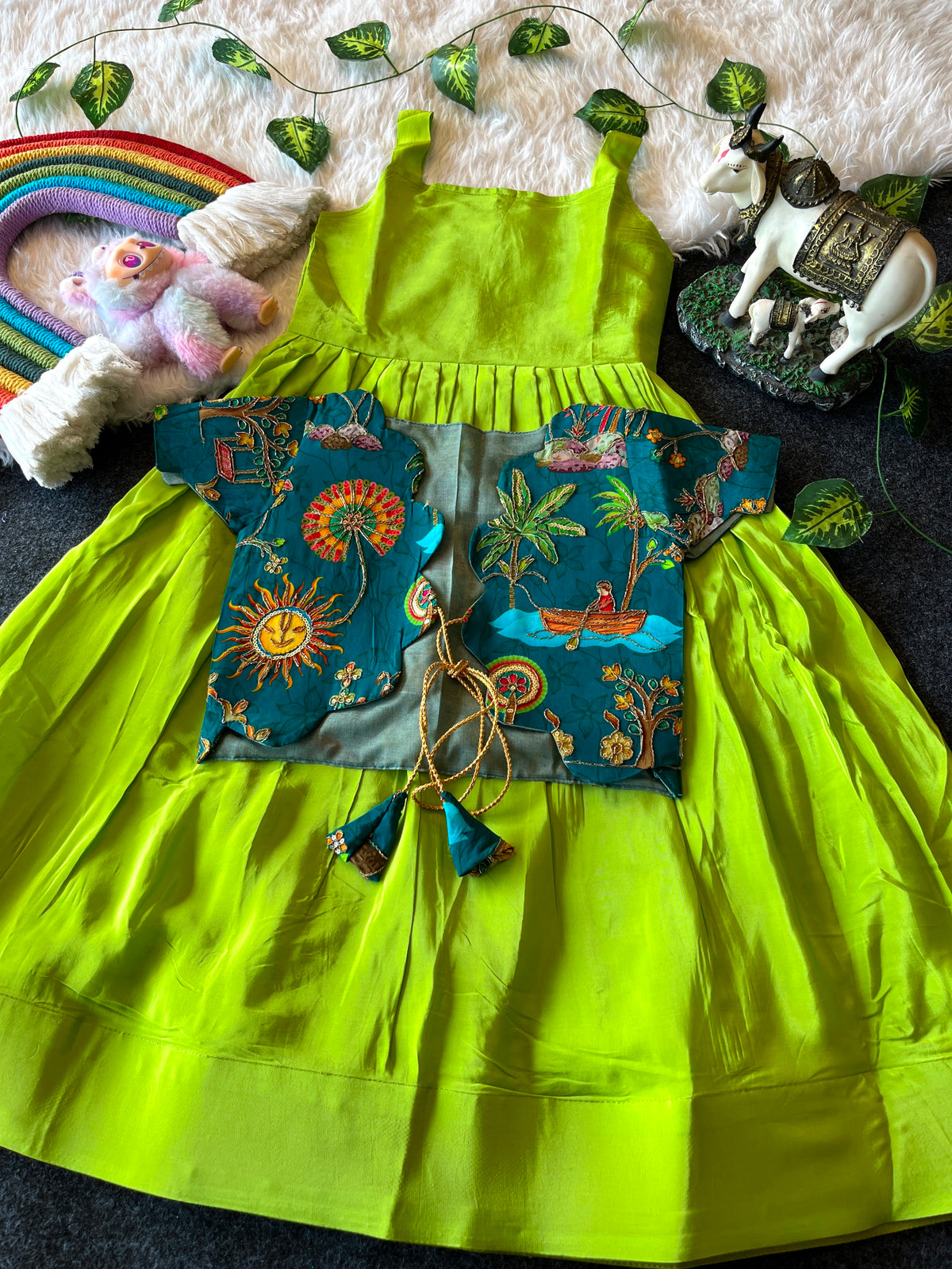Beautiful  frock with floral jacket