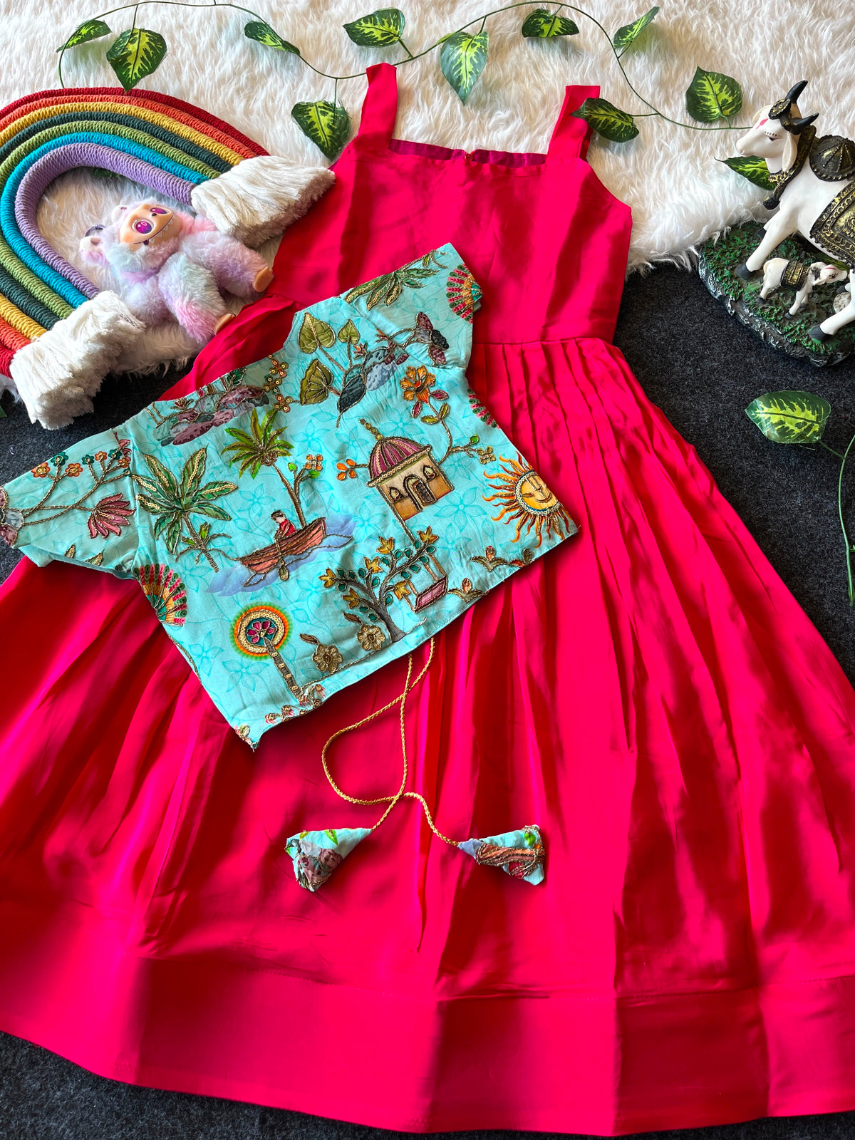 Beautiful  frock with floral jacket
