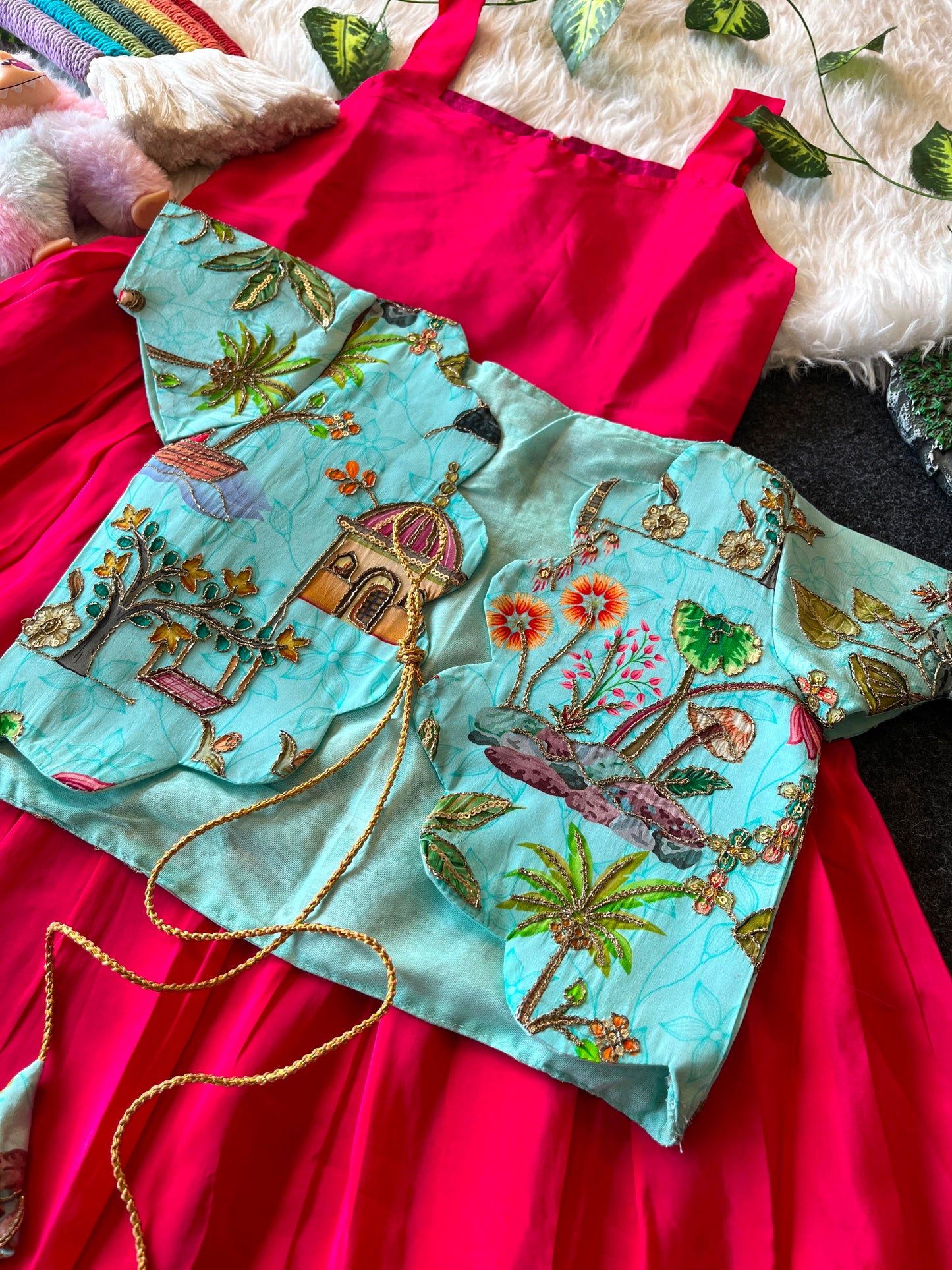 Beautiful  frock with floral jacket