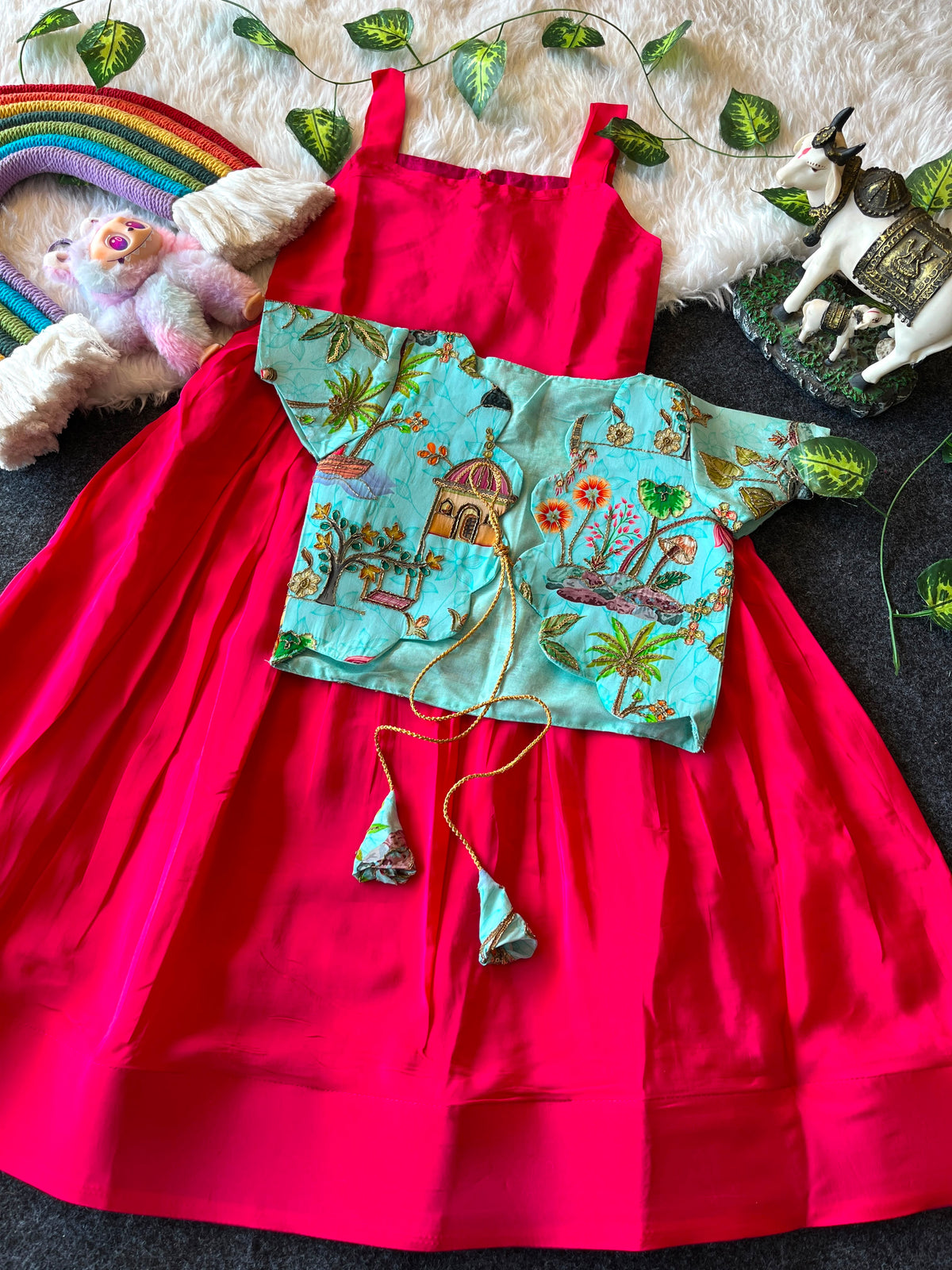 Beautiful  frock with floral jacket