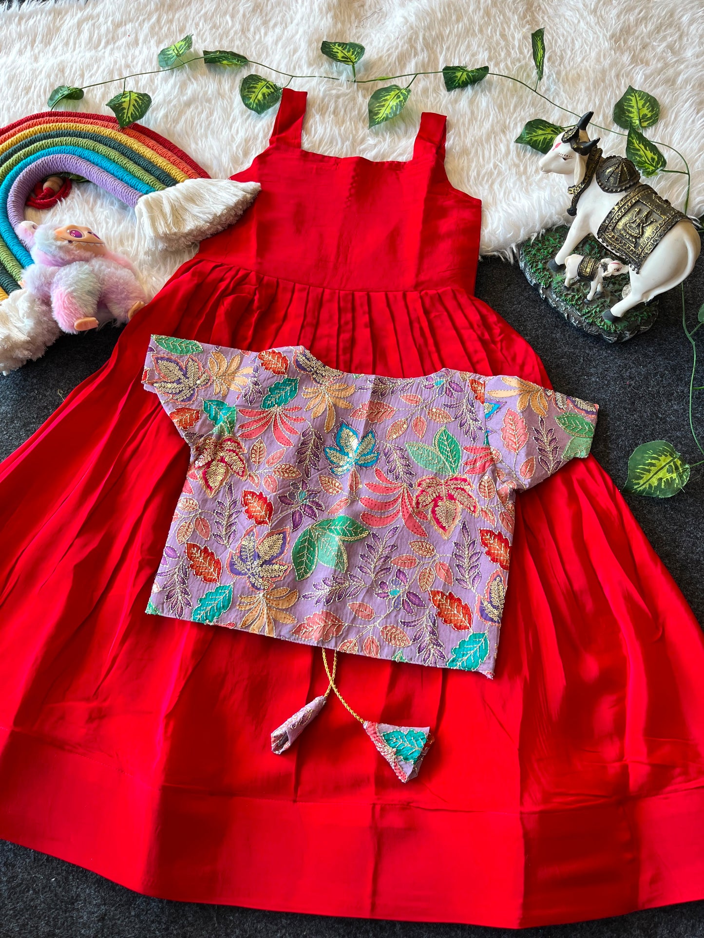 Beautiful  frock with floral jacket