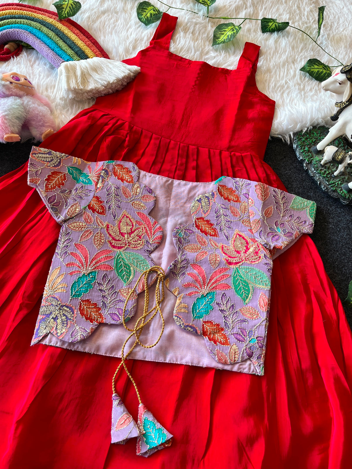Beautiful  frock with floral jacket