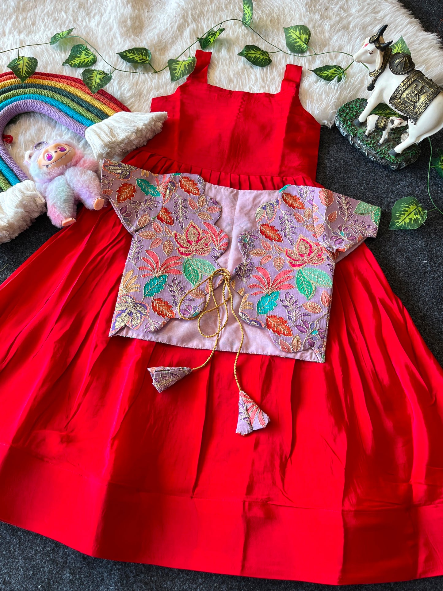 Beautiful  frock with floral jacket
