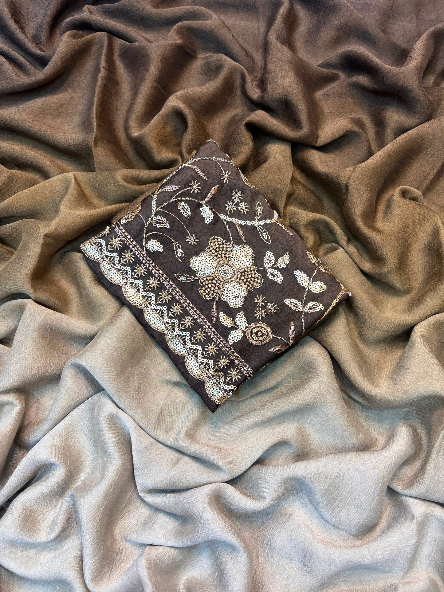 Crushed shaded sarees
