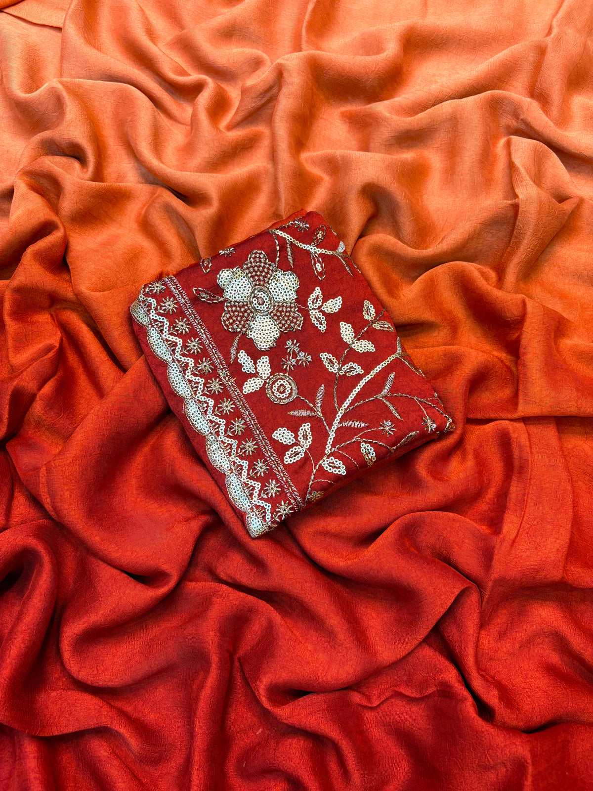 Crushed shaded sarees