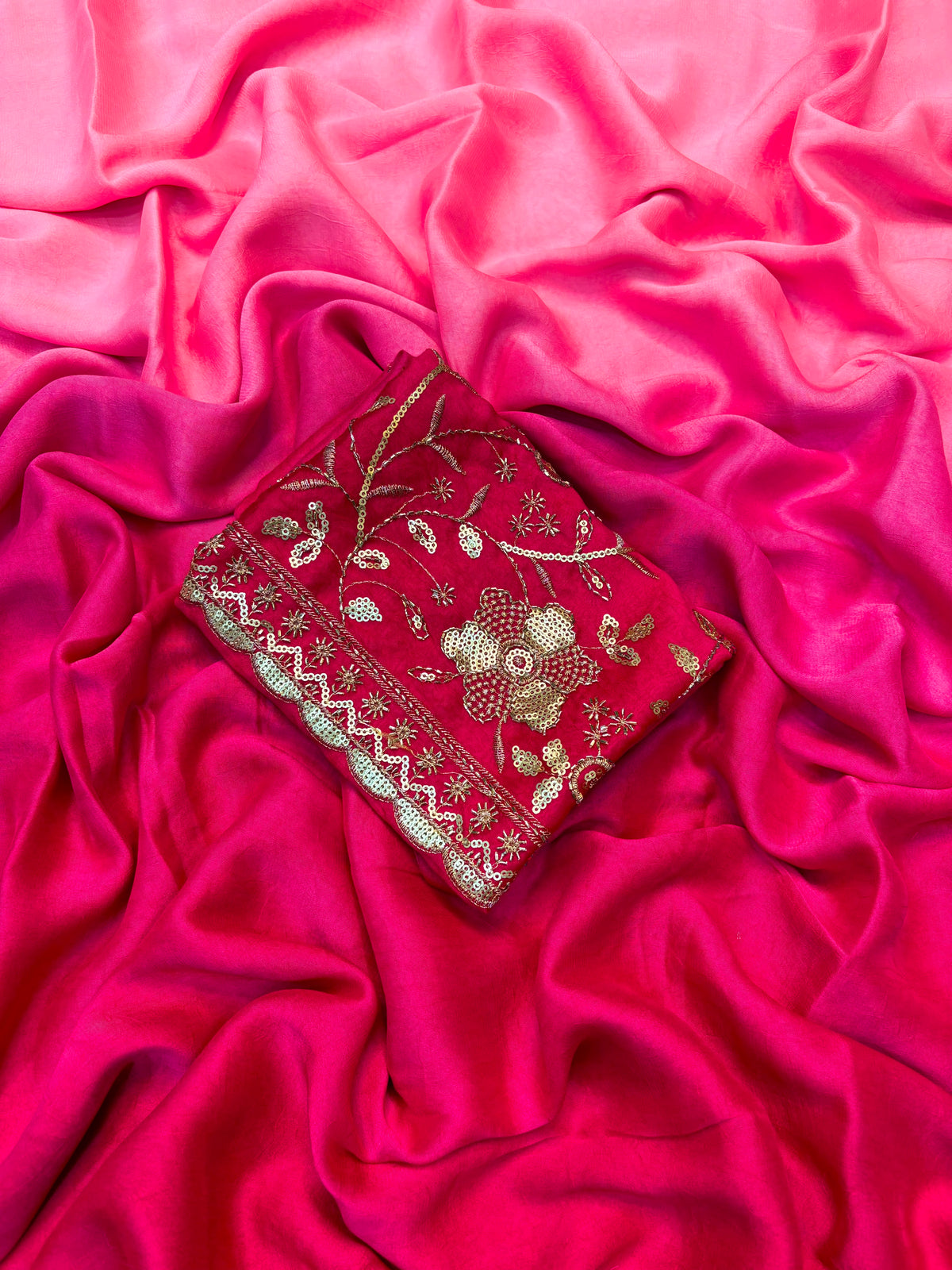 Crushed shaded sarees