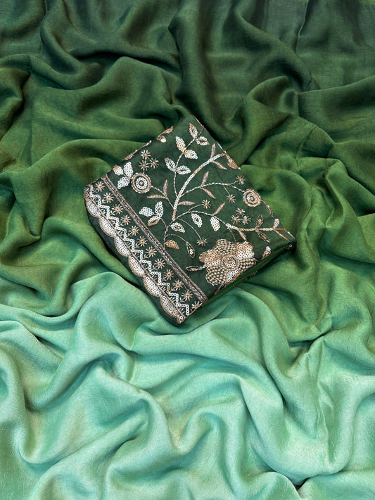 Crushed shaded sarees
