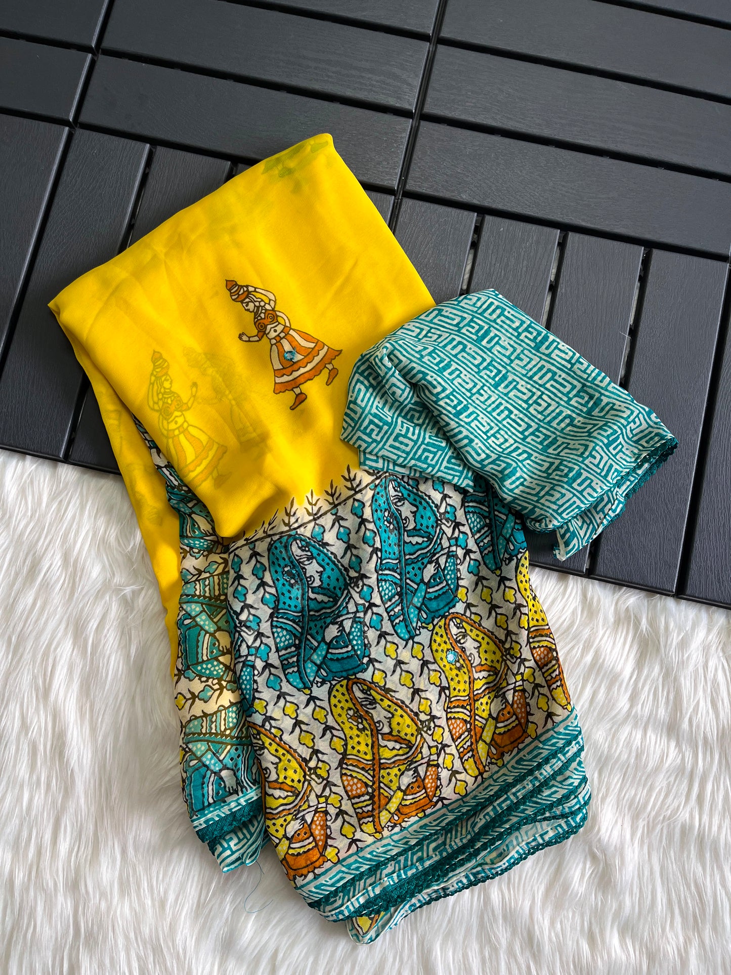 Printed georgette saree