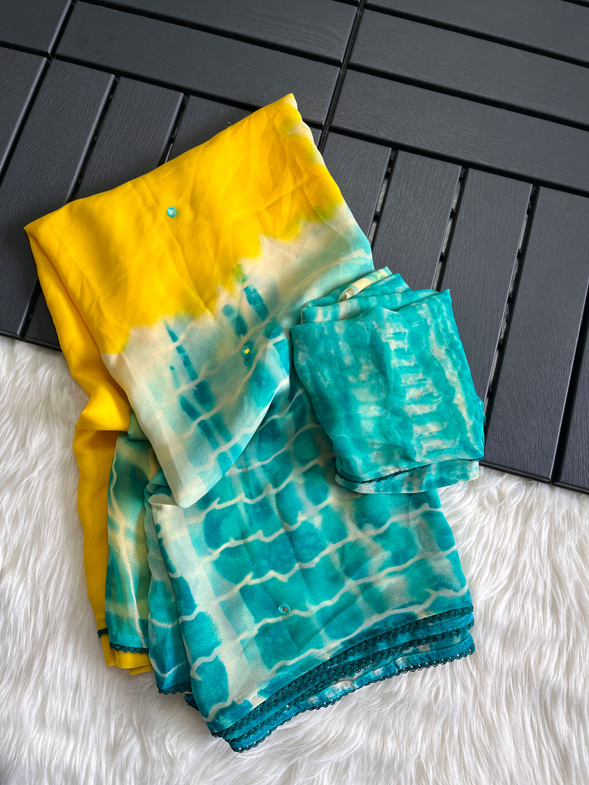 Printed georgette saree