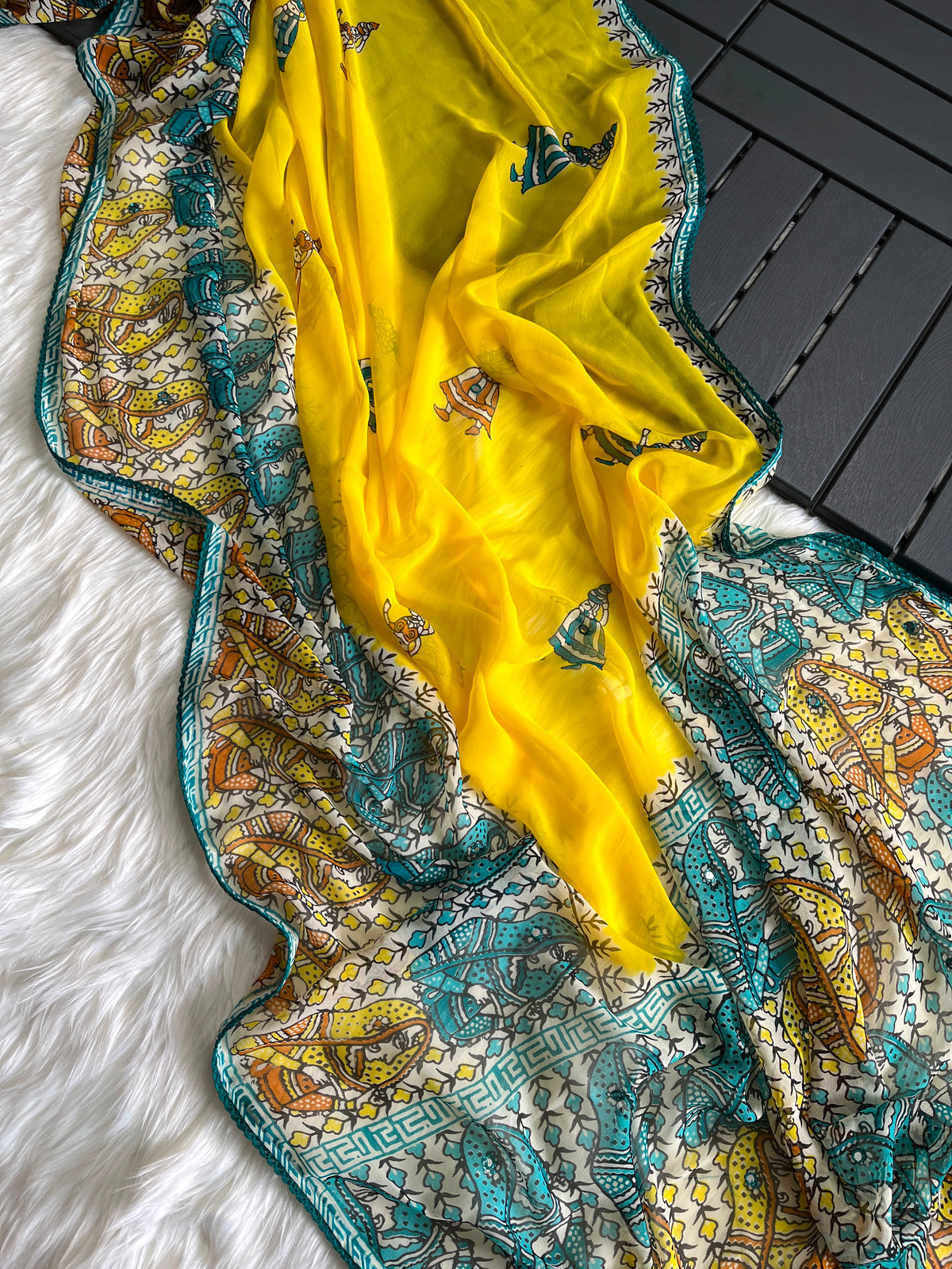 Printed georgette saree