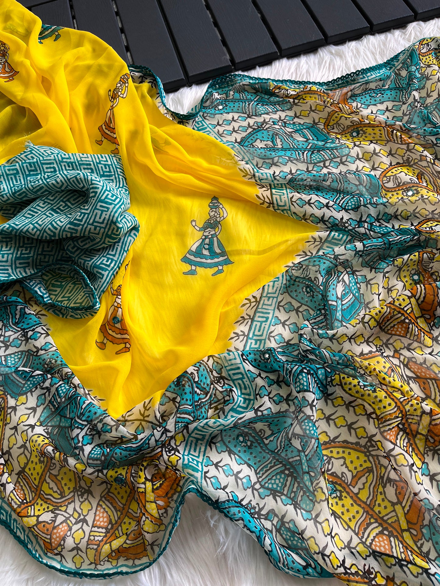 Printed georgette saree