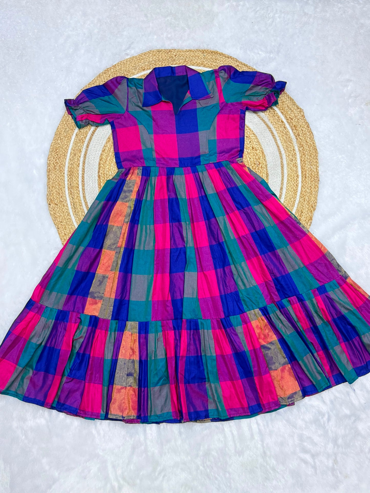 Beautiful madrasi checks maxi frock