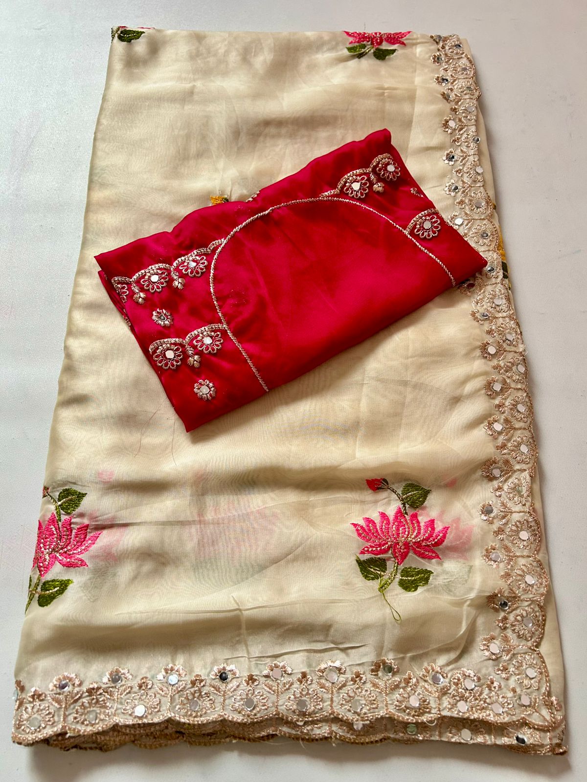Rangoli silk embroidery saree
