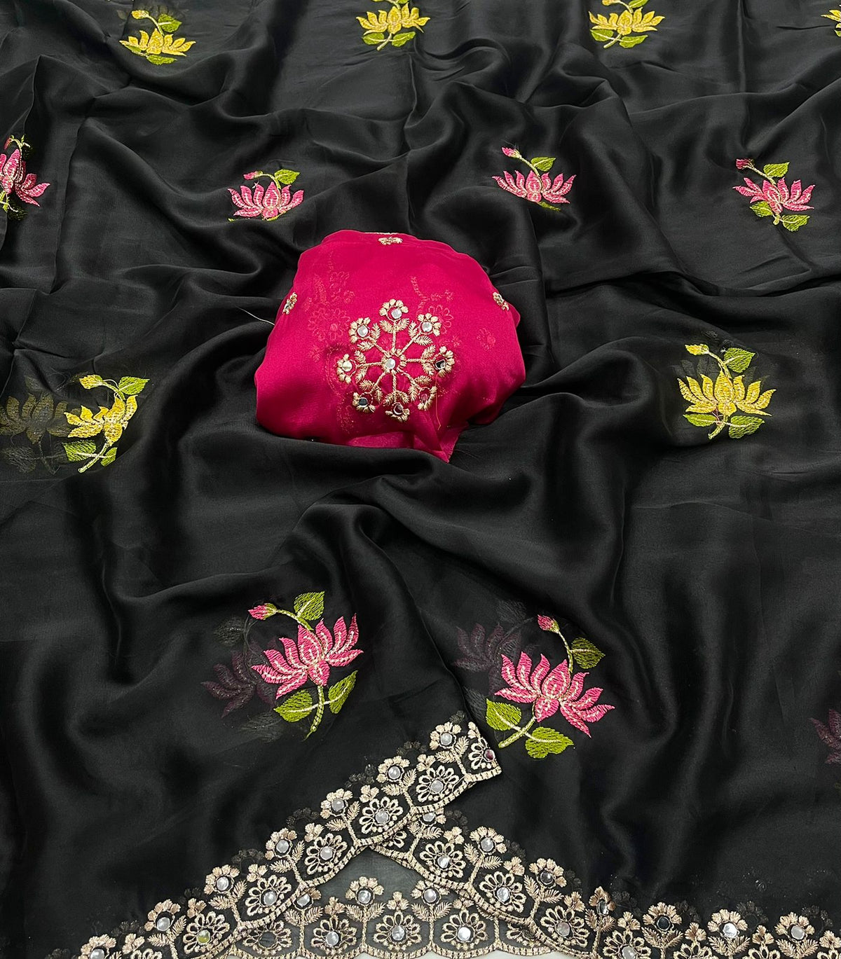 Rangoli silk embroidery saree