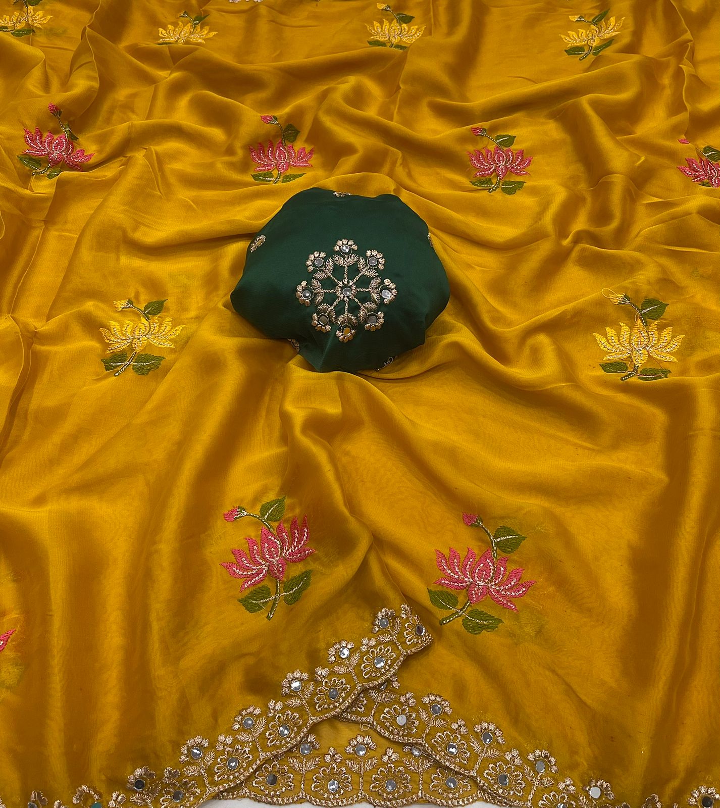 Rangoli silk embroidery saree