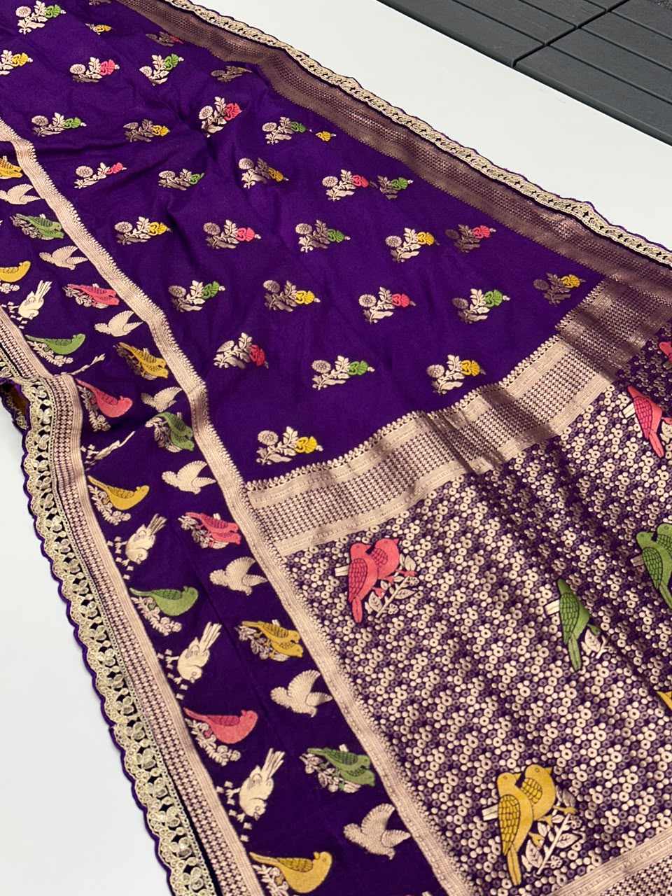Pure naylon khadi georgette saree