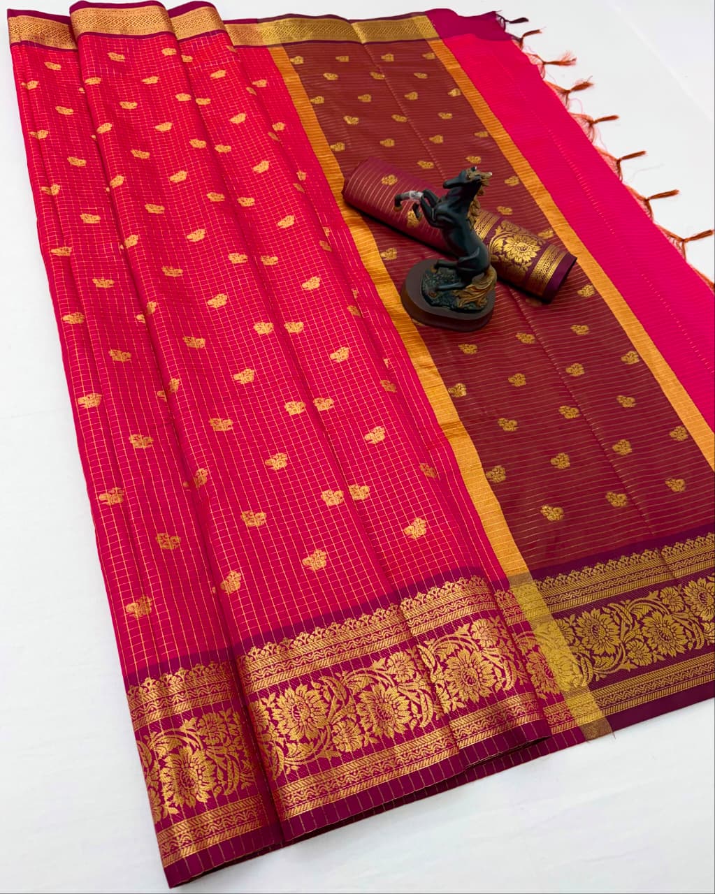 Traditional banarasi katan silk saree