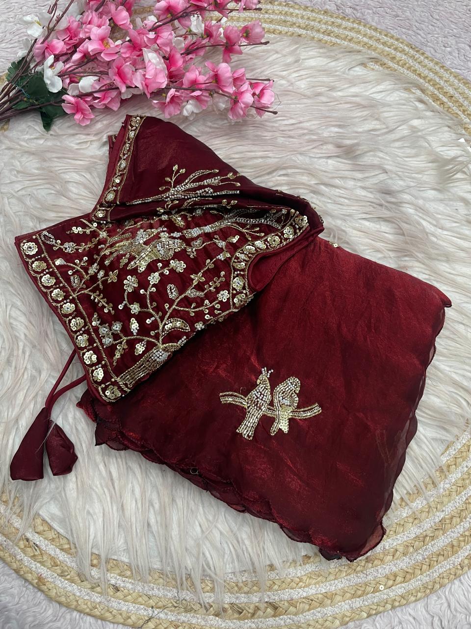 Party wear fendy satin saree