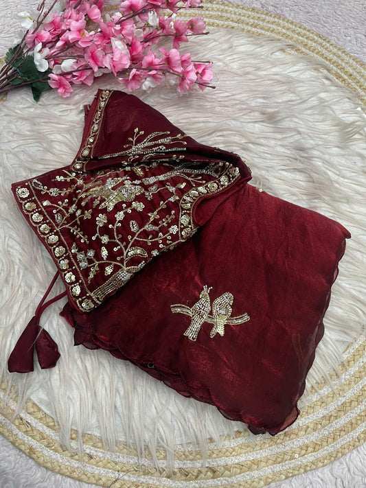 Party wear fendy satin saree