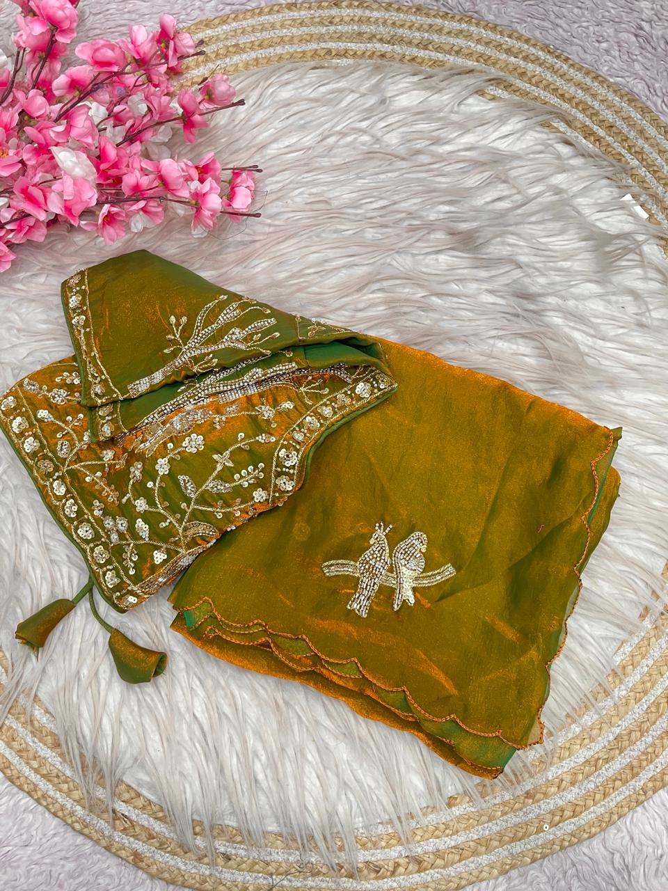 Party wear fendy satin saree