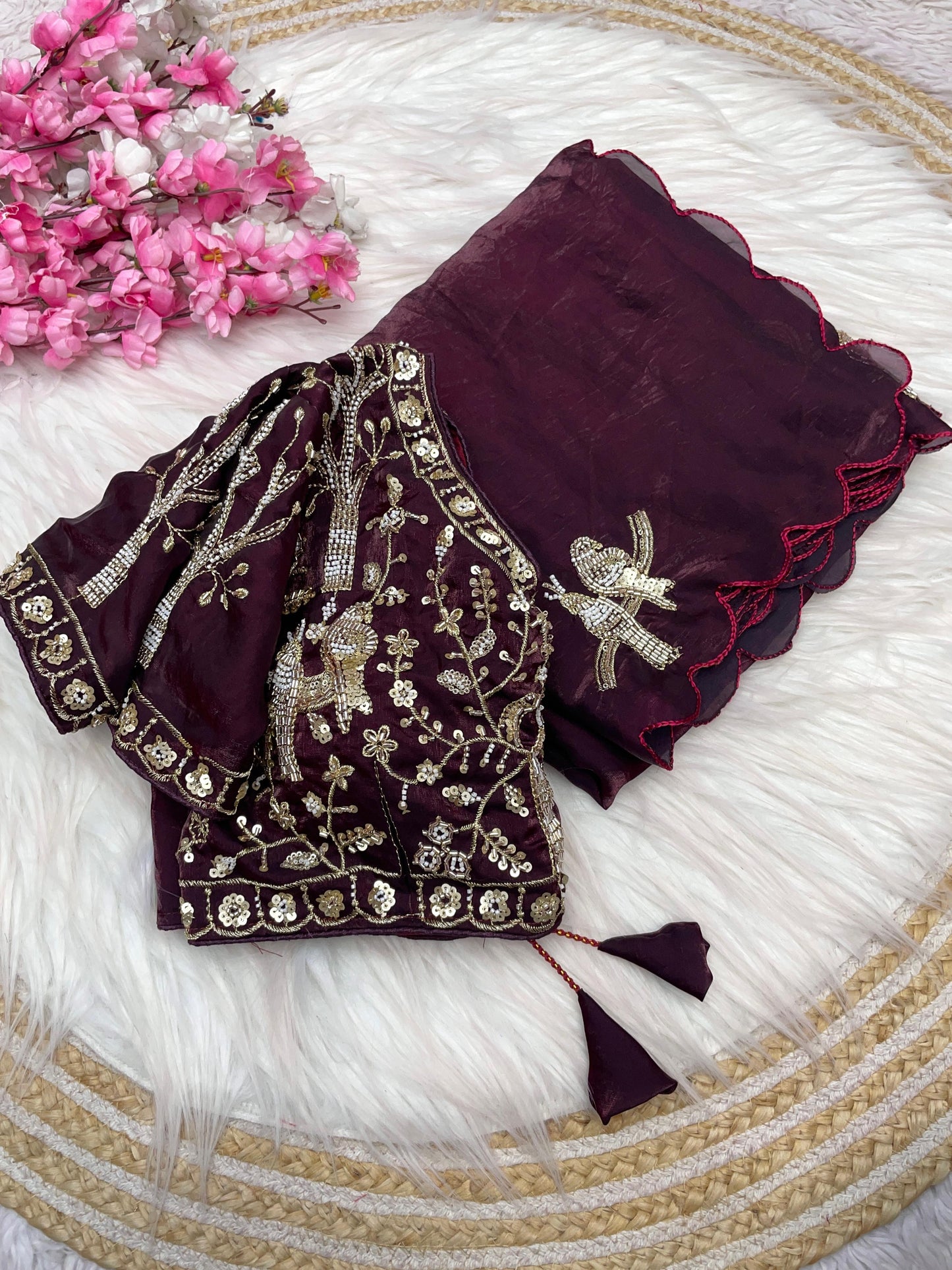 Party wear fendy satin saree