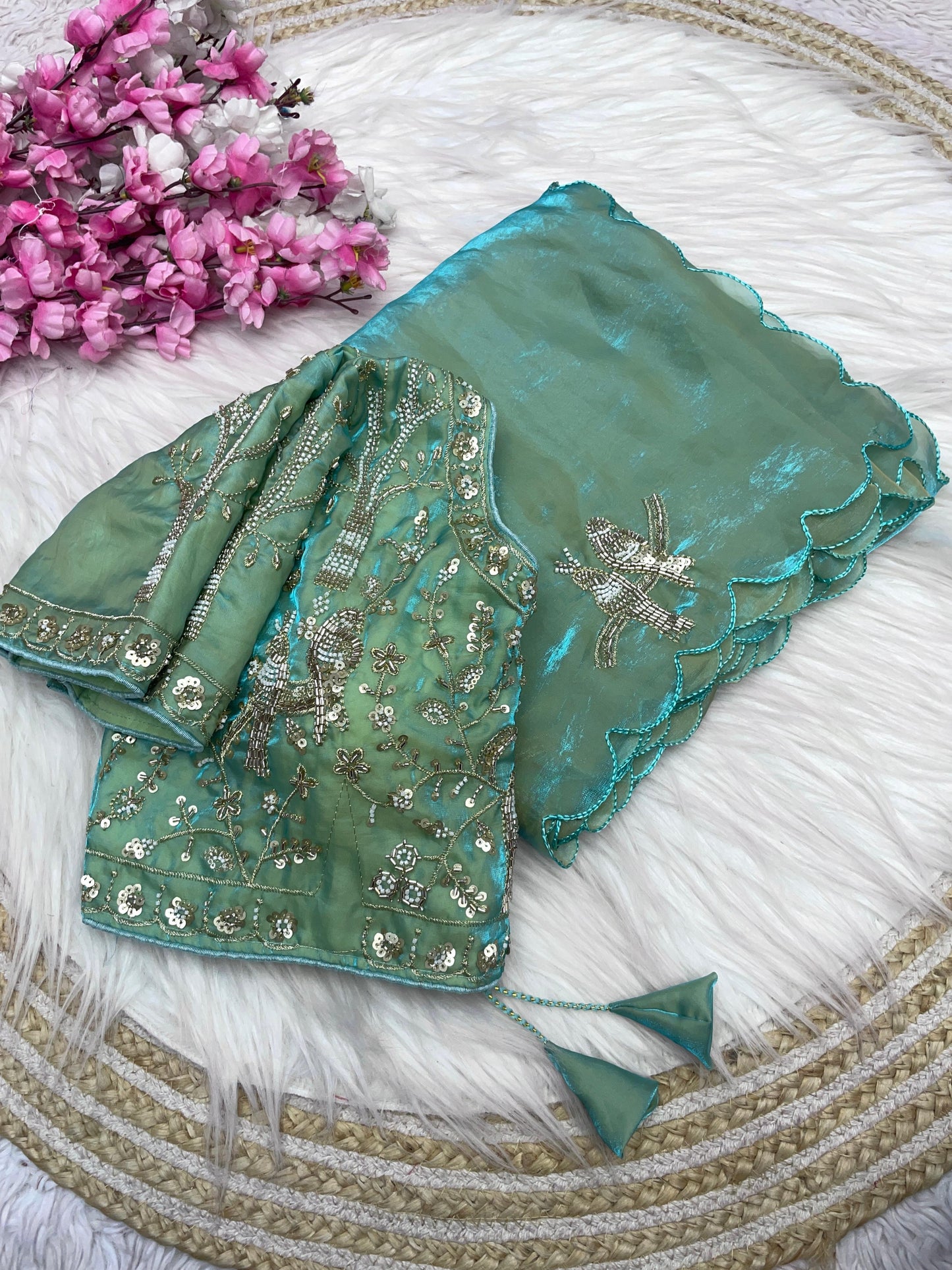 Party wear fendy satin saree