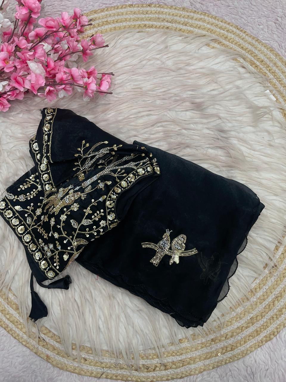 Party wear fendy satin saree