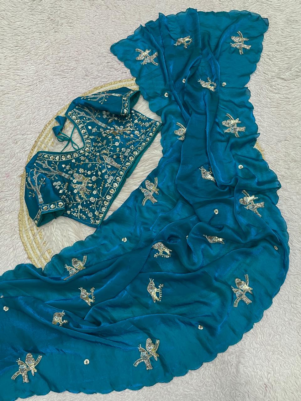 Party wear fendy satin saree