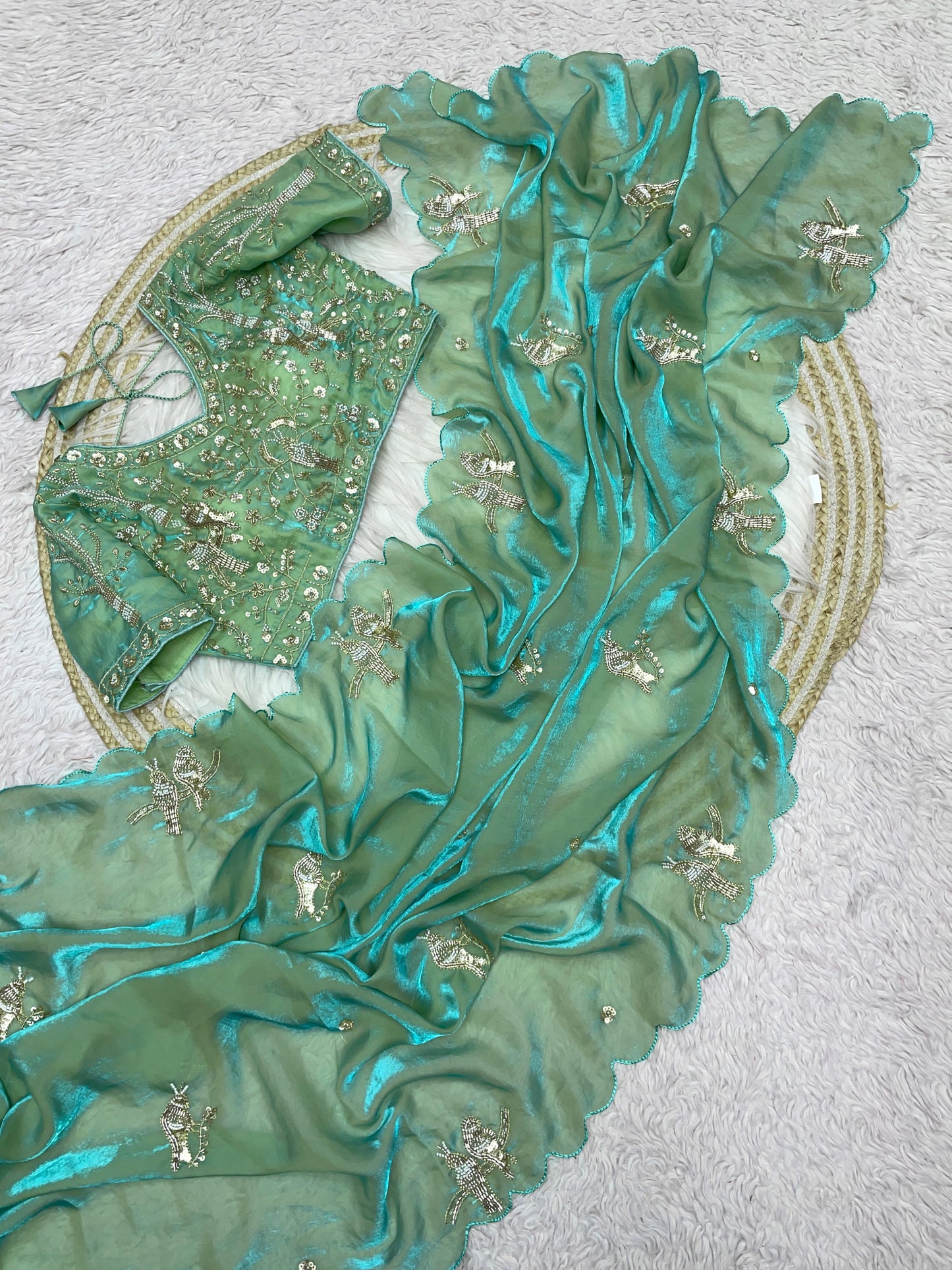Party wear fendy satin saree