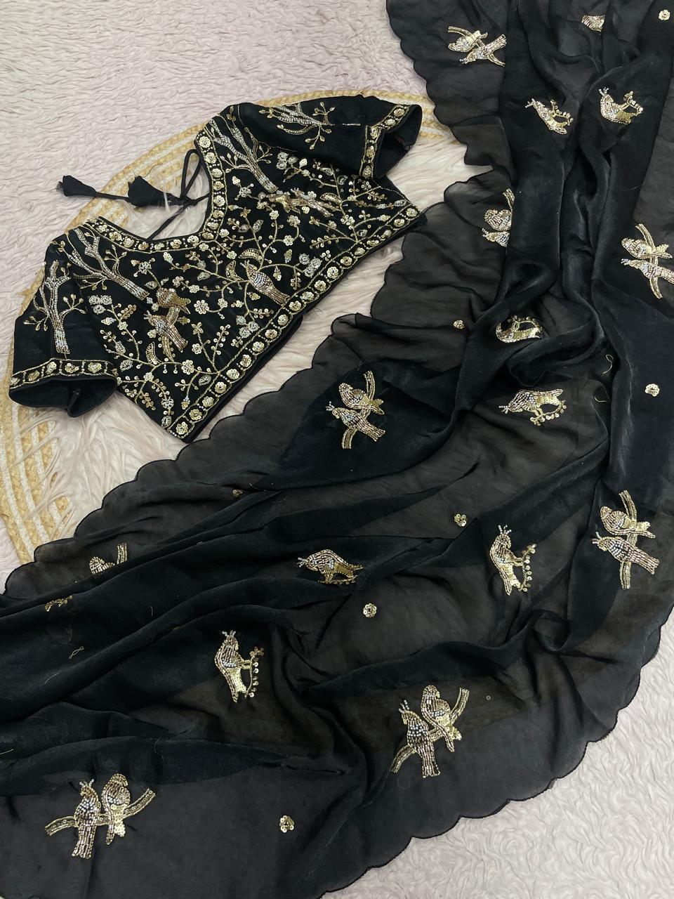 Party wear fendy satin saree