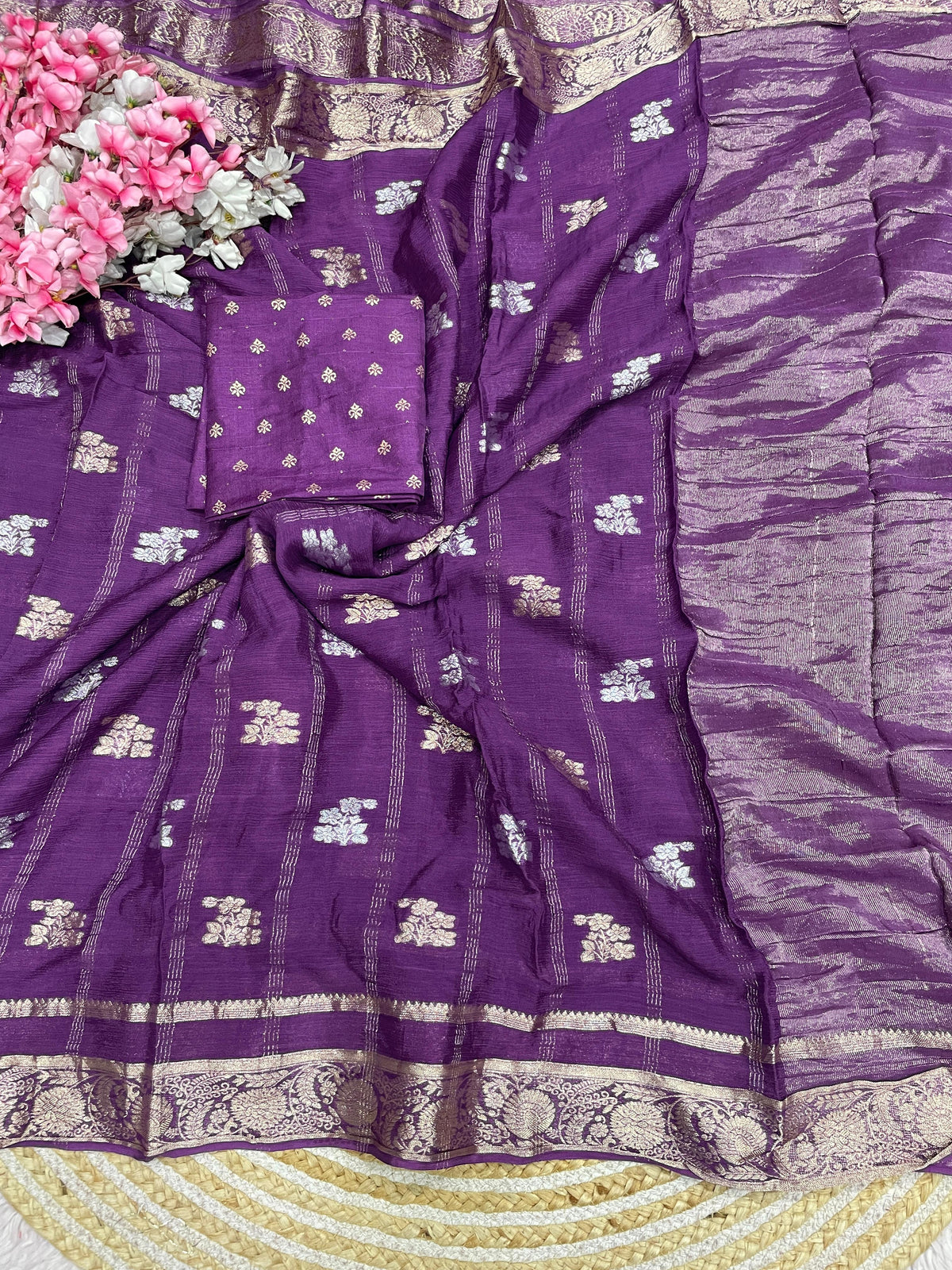 Pure soft chiffon silk saree
