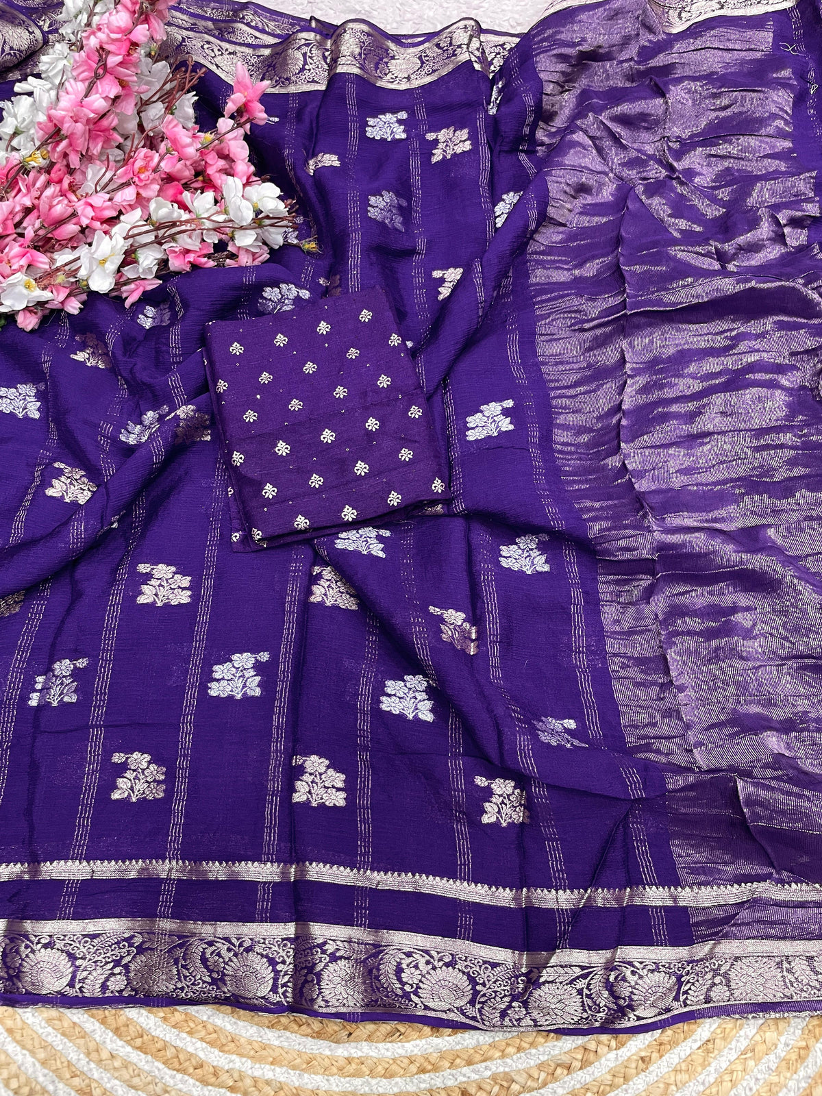Pure soft chiffon silk saree