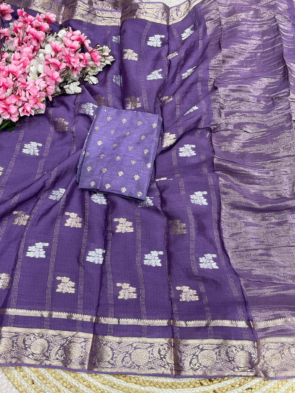 Pure soft chiffon silk saree