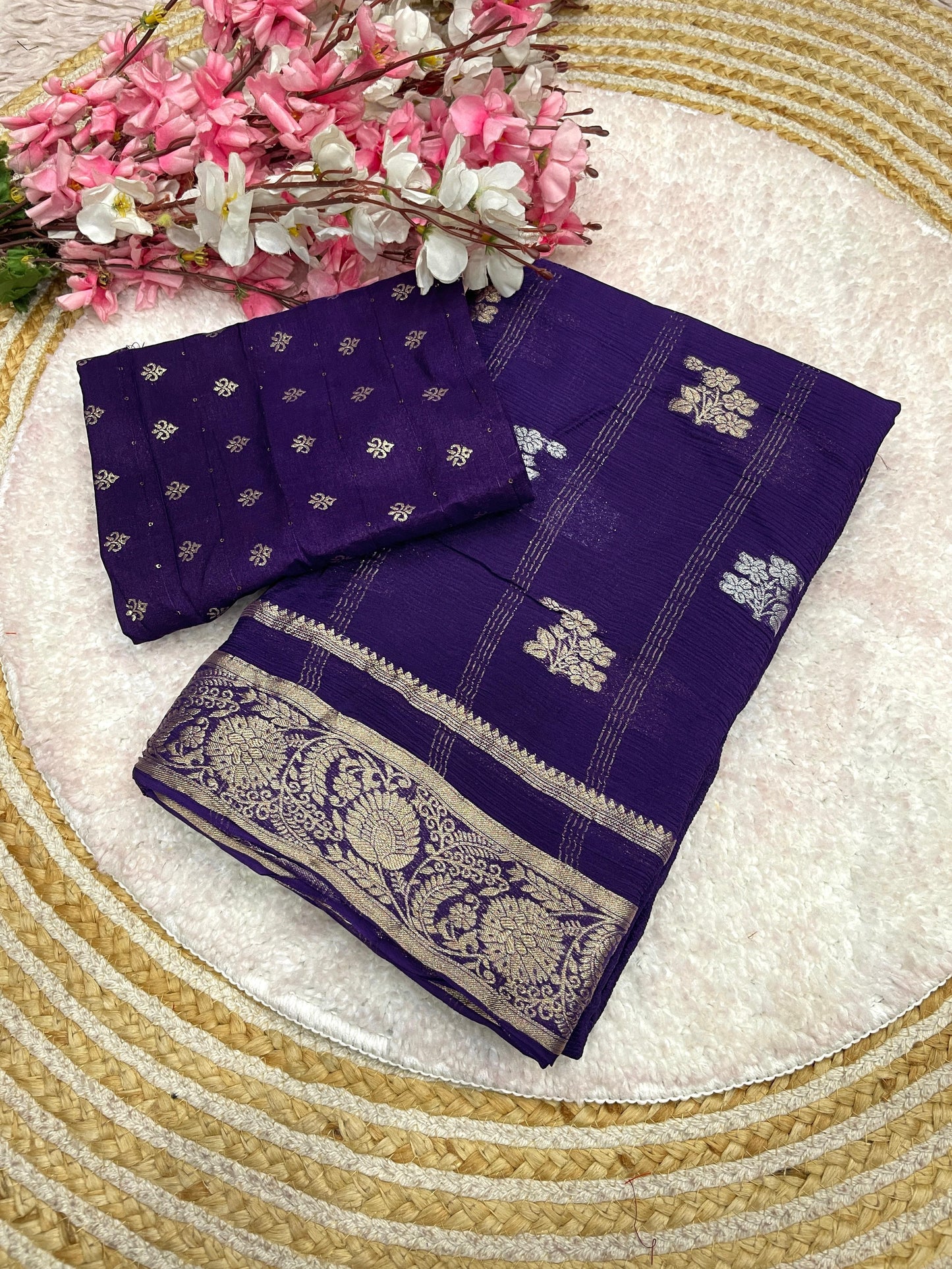 Pure soft chiffon silk saree