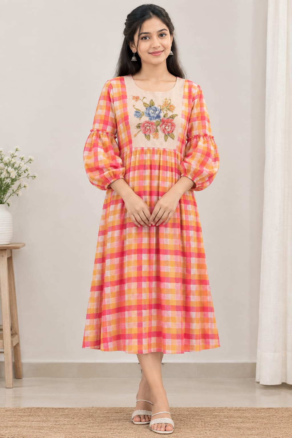 Trending mul cotton maxi frock