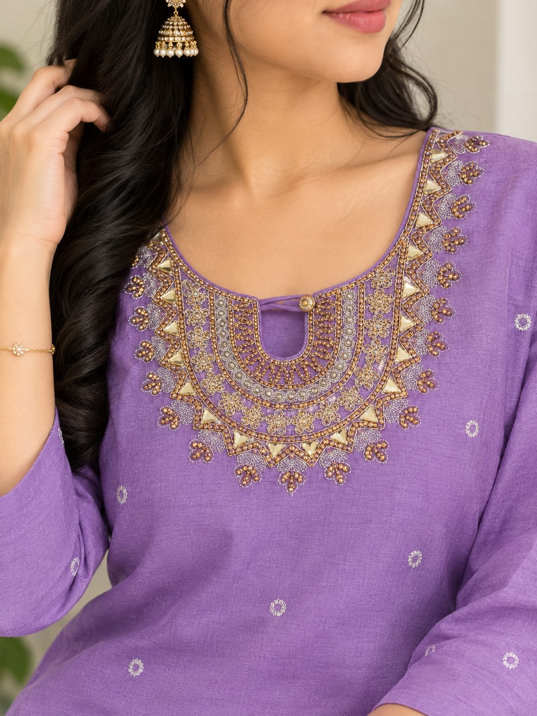 Jewel neck three piece set