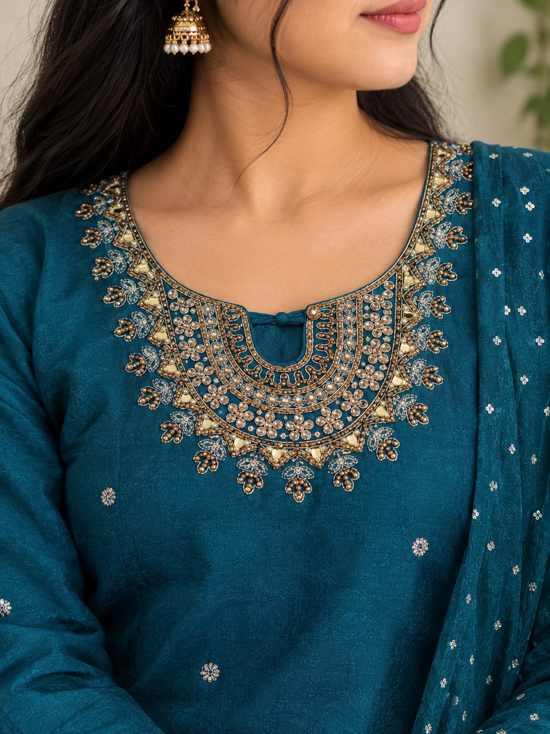 Jewel neck three piece set