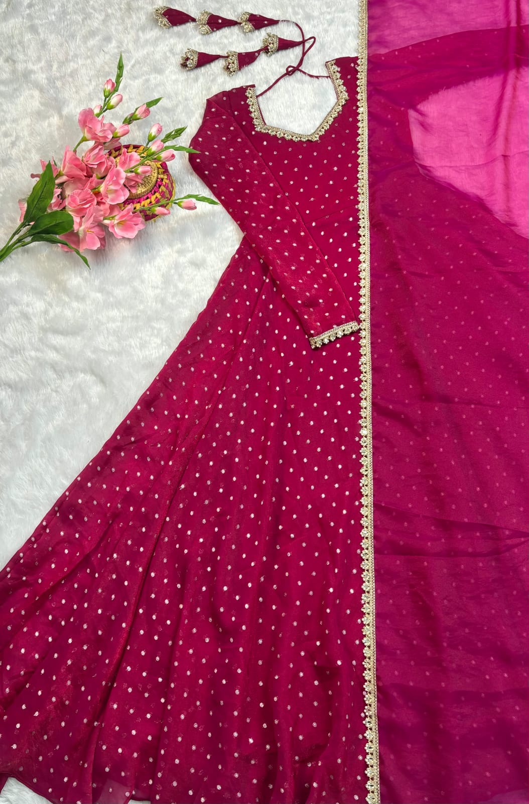 Party wear gown with duppata