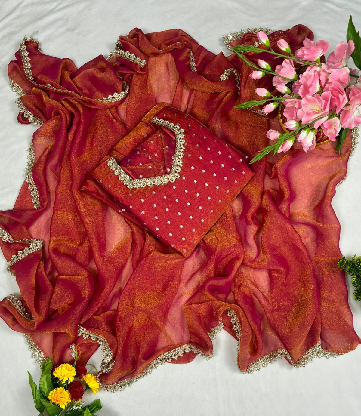 Party wear gown with duppata