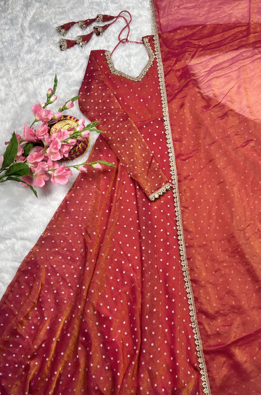Party wear gown with duppata